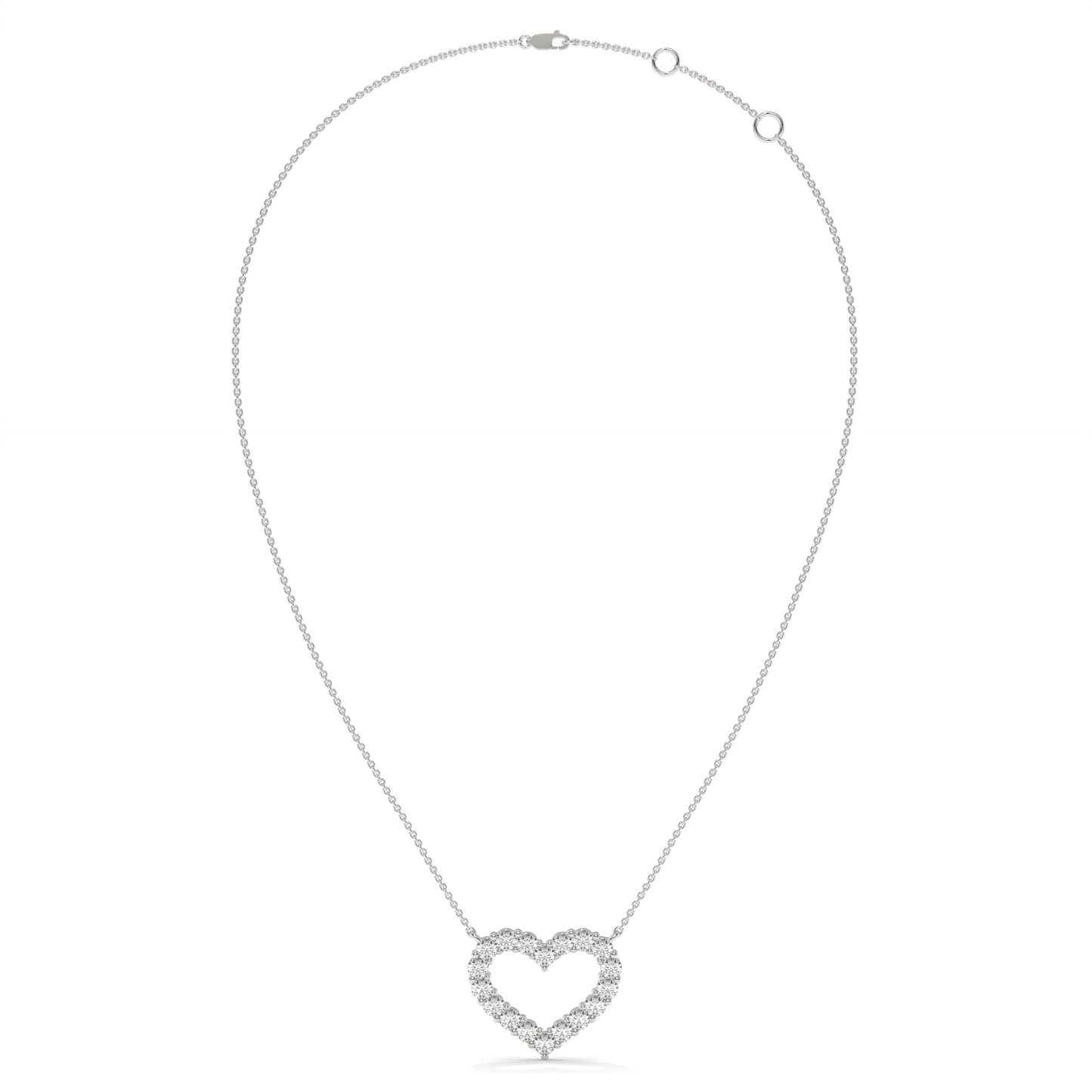 1.03 CTW Open Heart Pendant Necklace