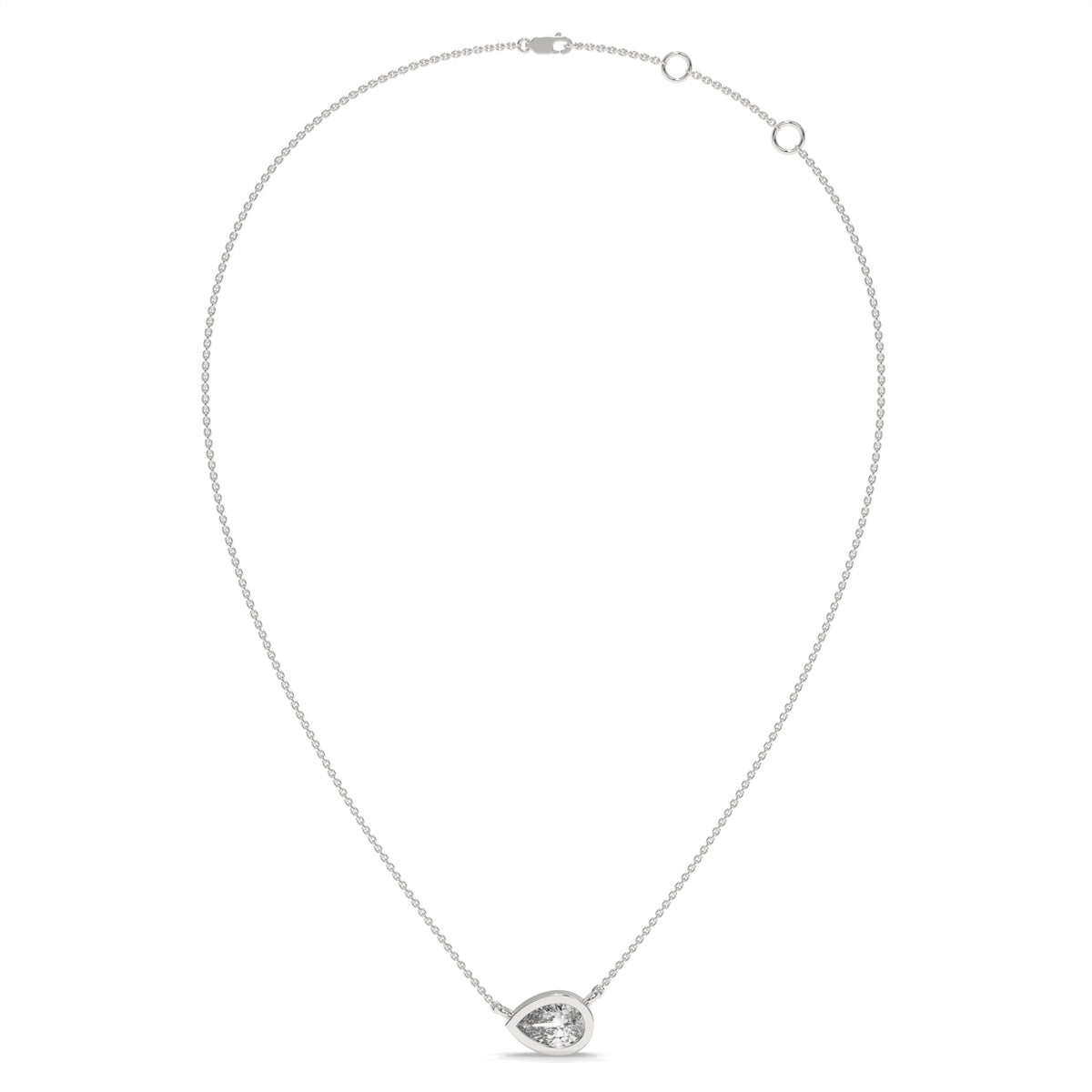 0.49 CT Pear Shaped Diamond Pendant Necklace