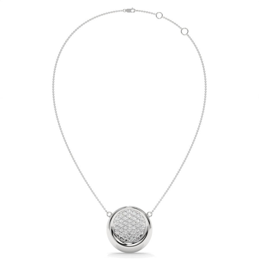 Round Cluster Diamond Pendant Necklace – 0.56 CTW