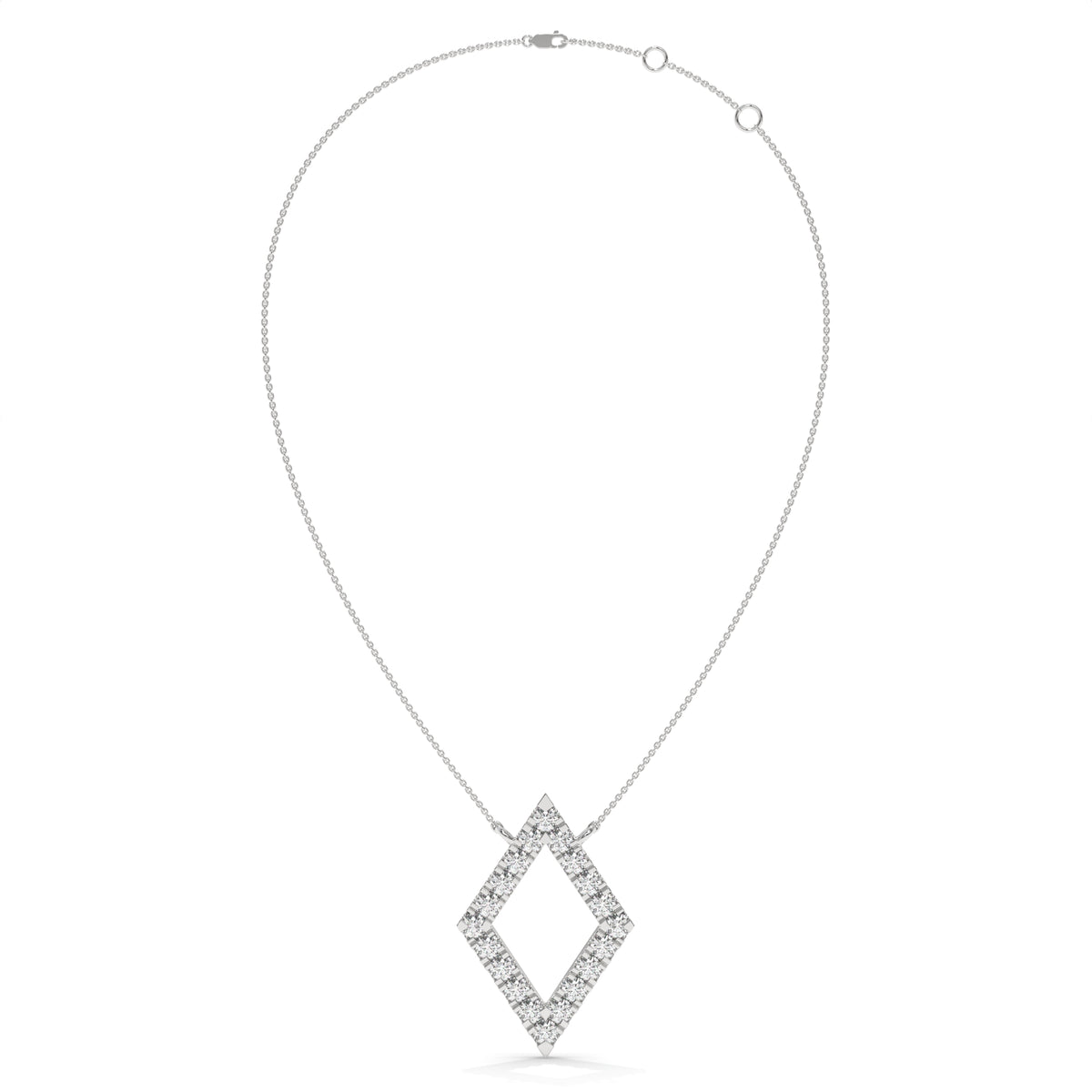1.16 CT Diamond Open Kite Pendant Necklace