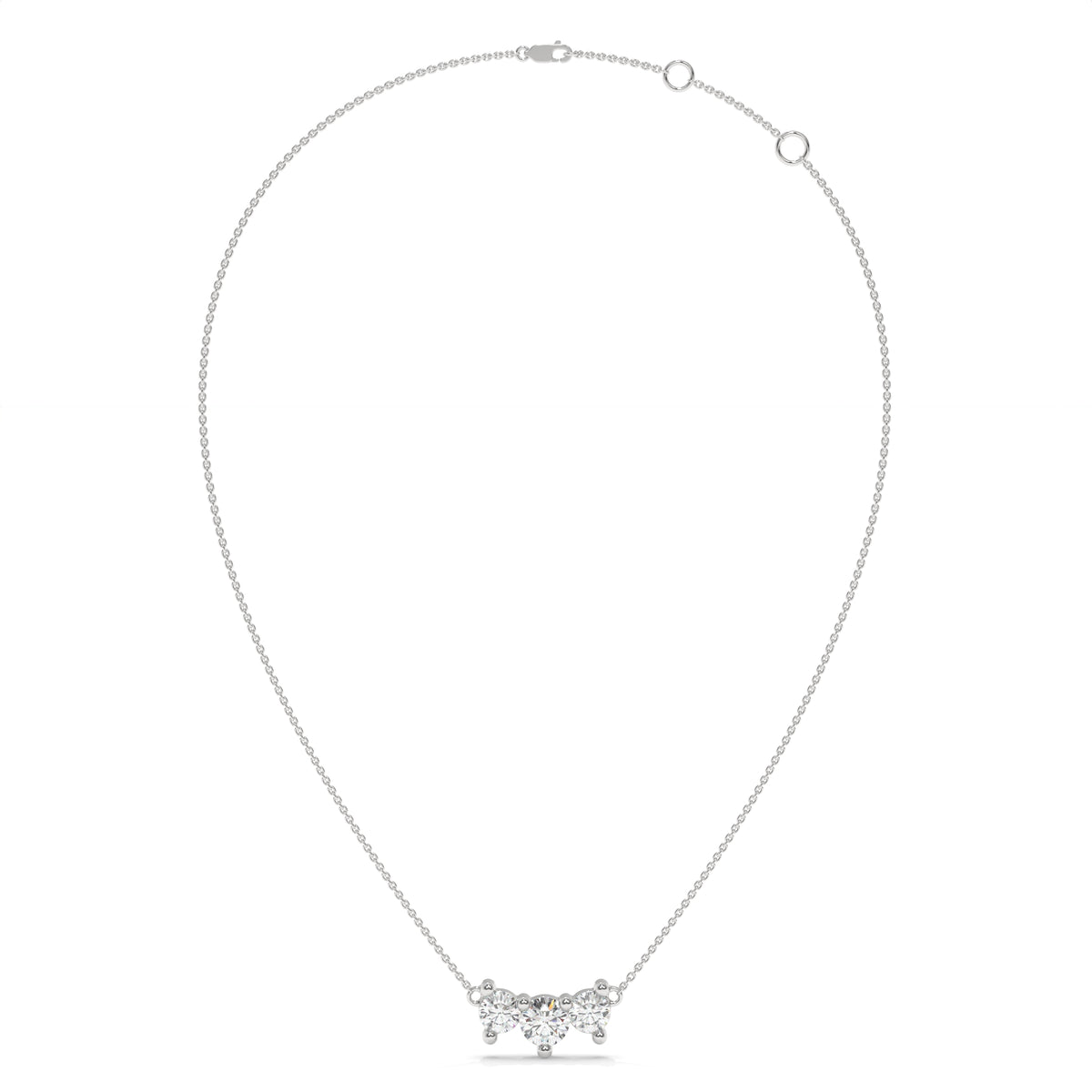 0.84 CT Diamond Cluster Bar Pendant Necklace