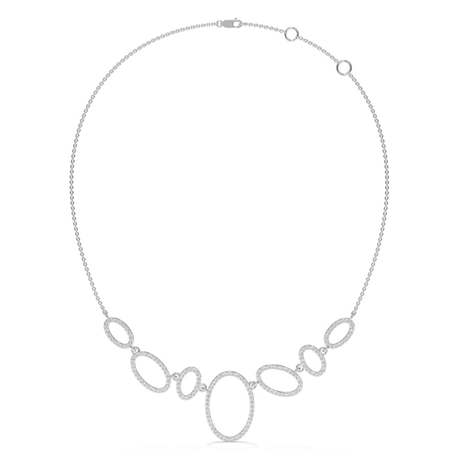 Oval Halo Diamond Statement Necklace – 1.64 CTW