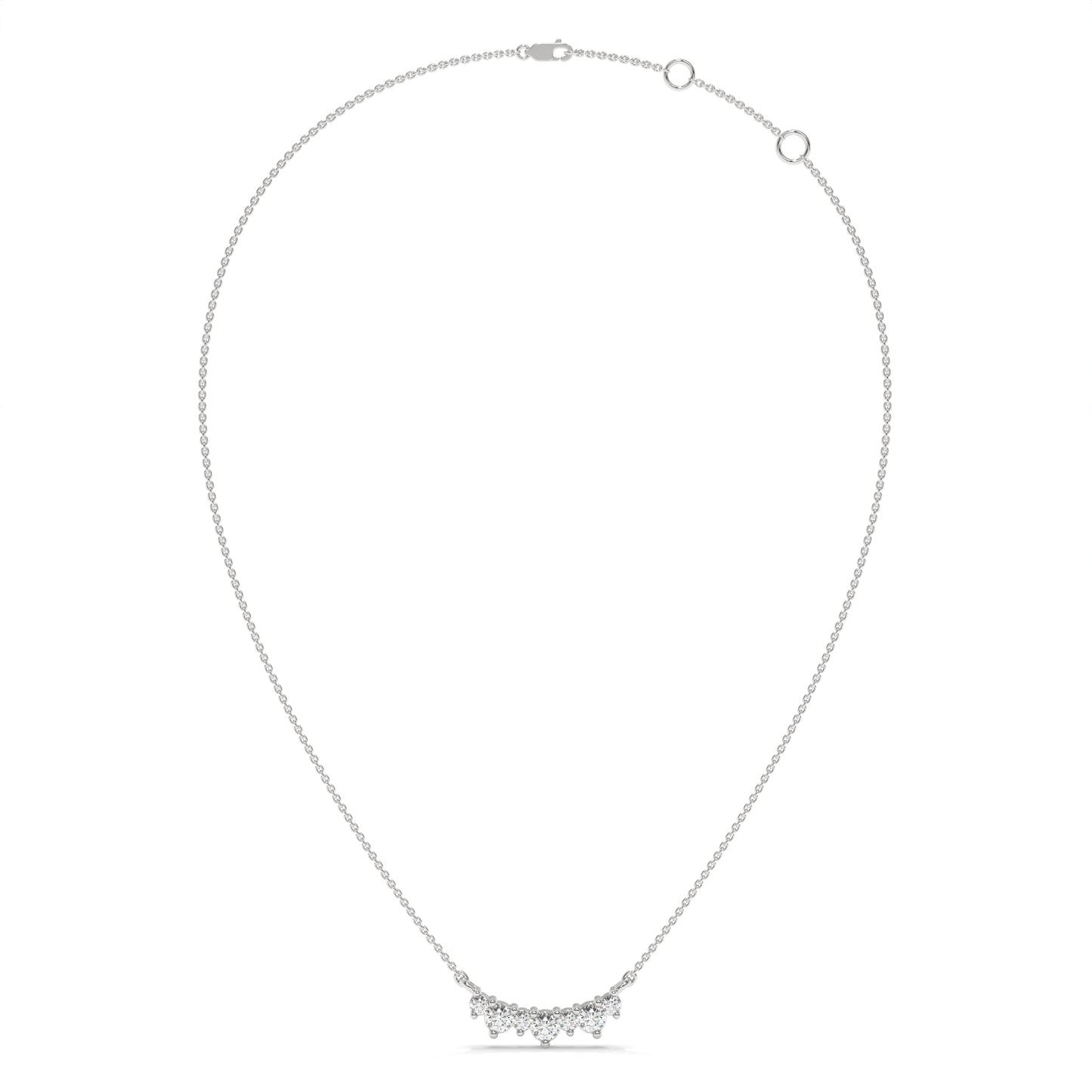 Dainty Diamond Wave Pendant Necklace – 0.17 CTW
