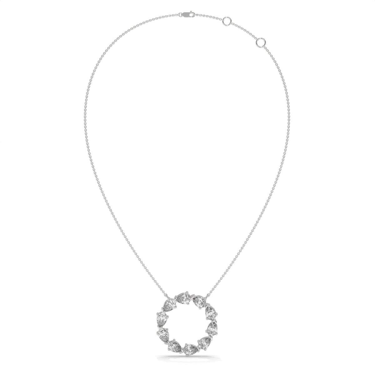 1.00 CT Diamond Open Circle Pendant Necklace