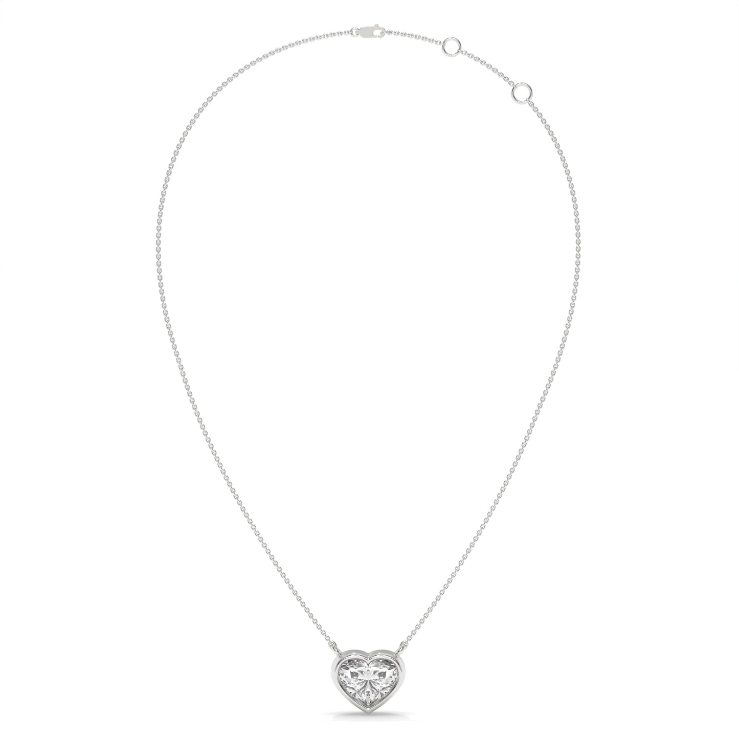 1.52 CTW Heart Solitaire Pendant Necklace