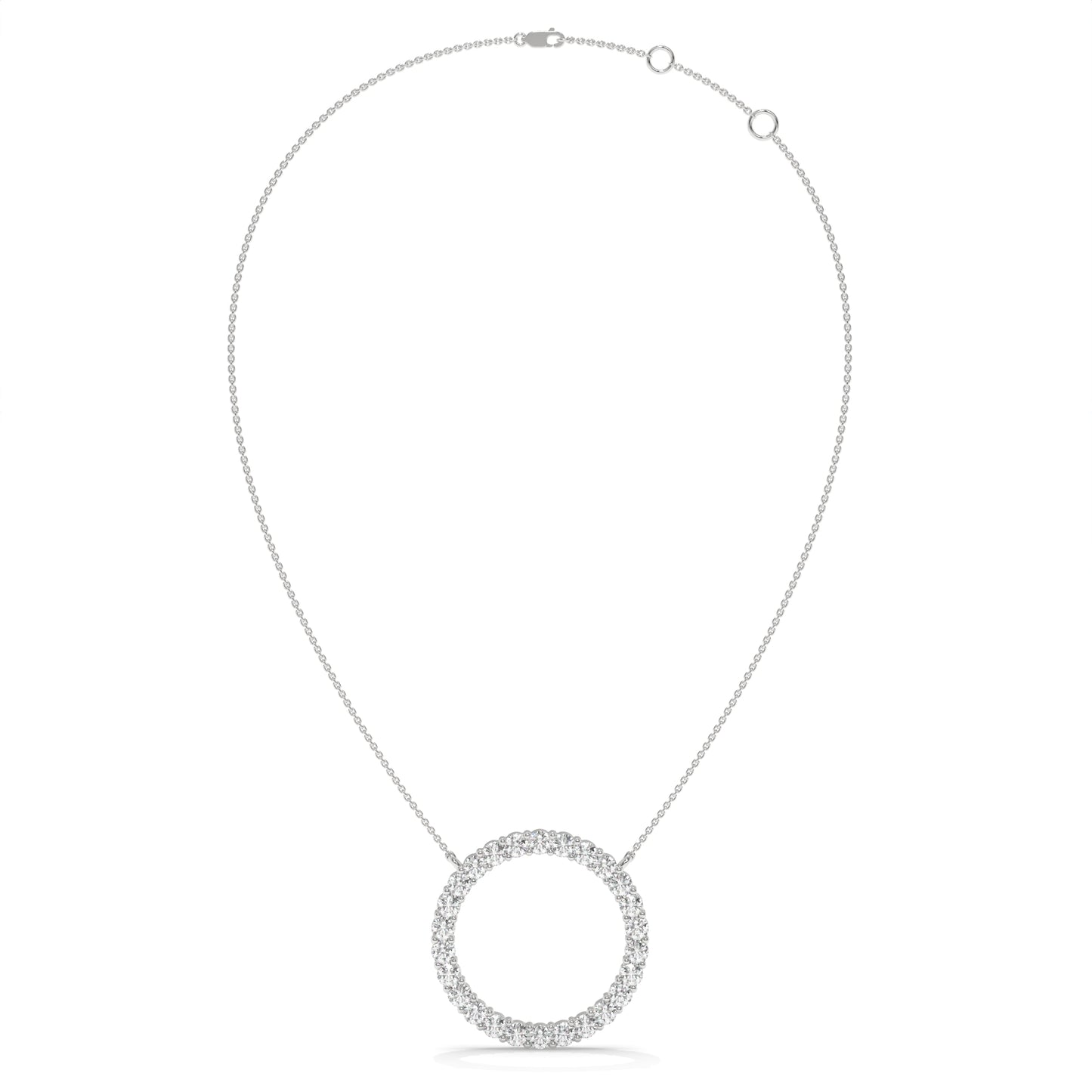 0.93 CTW Pear & Round Halo Diamond Pendant Necklace