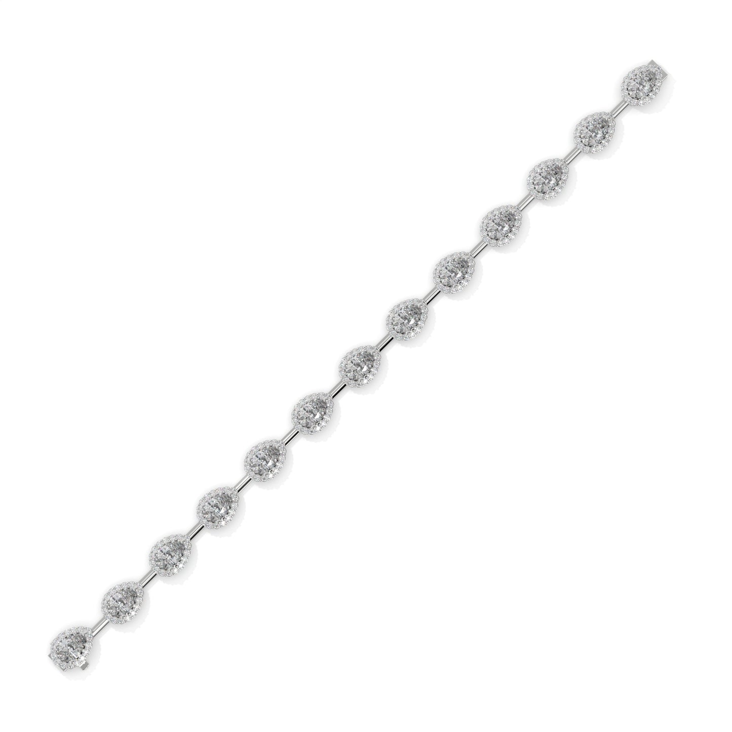 7.93 CTW  Diamond Floral Link Bracelet