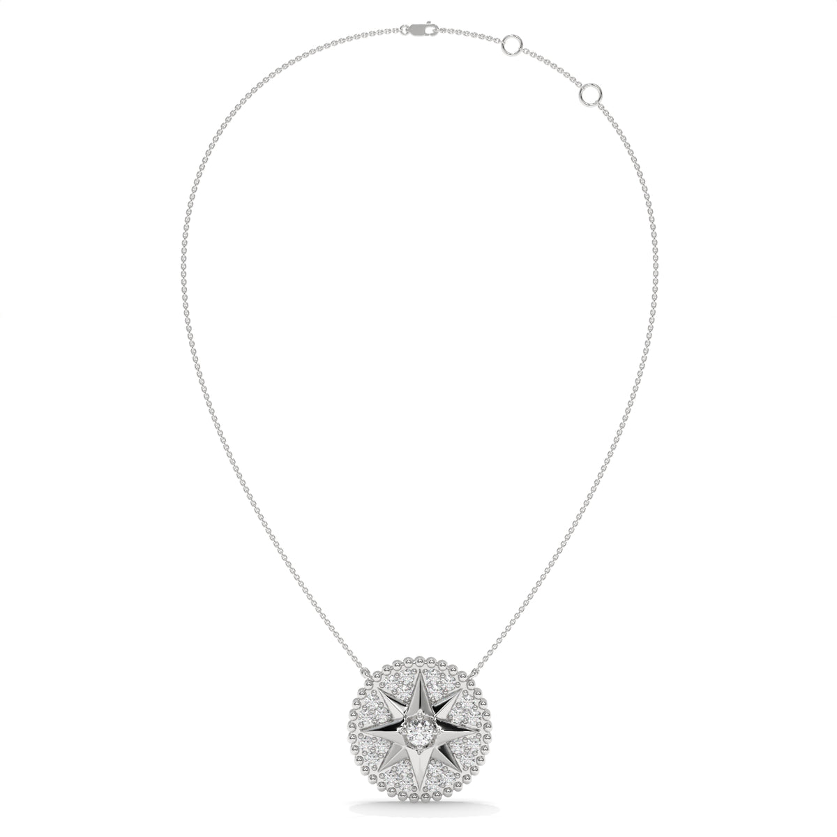0.62 CT Diamond Star Pendant Necklace