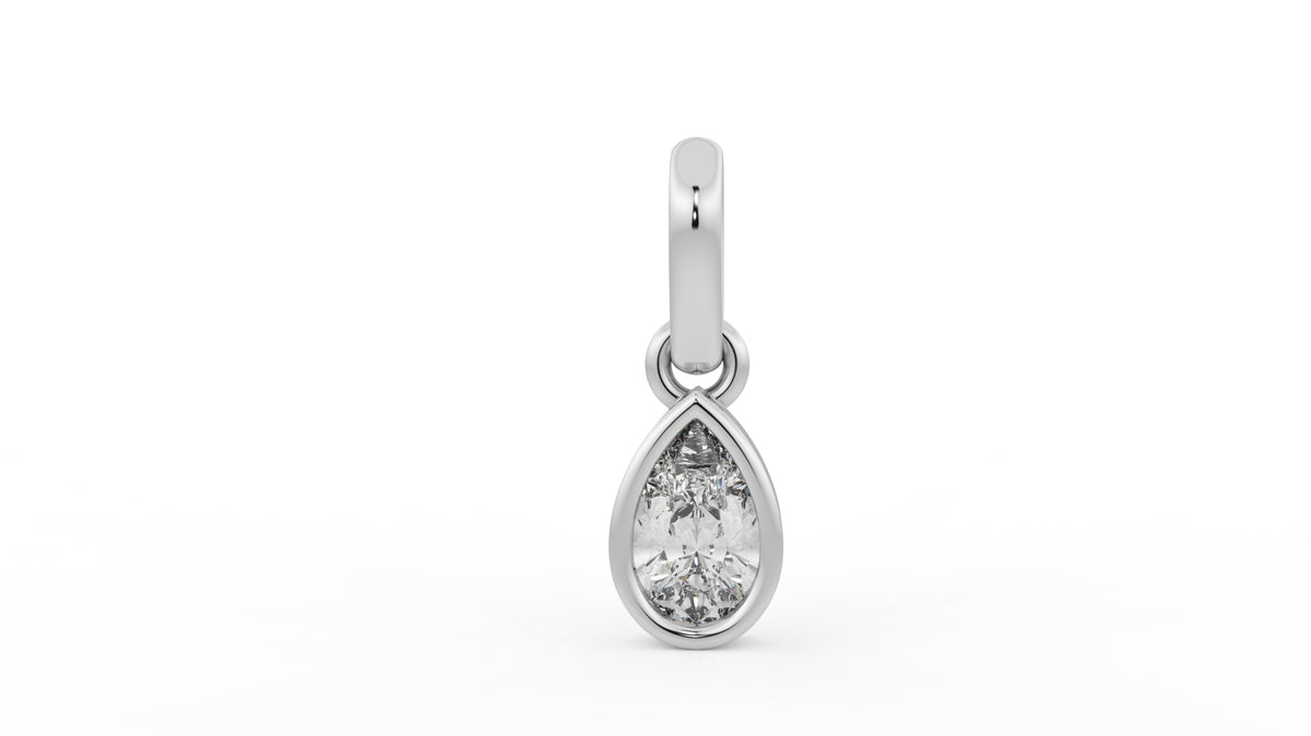 1 CTW Pear Cut Diamond Solitaire Pendant Necklace