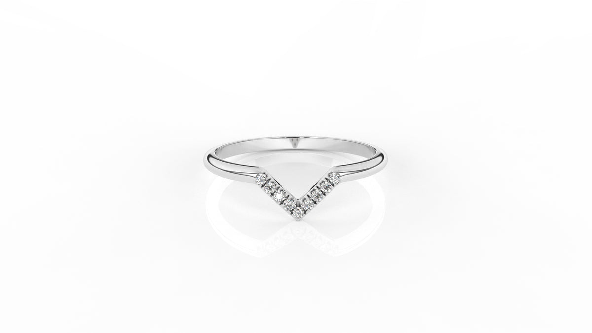 Silver ring with diamond accents GLAM NYC
