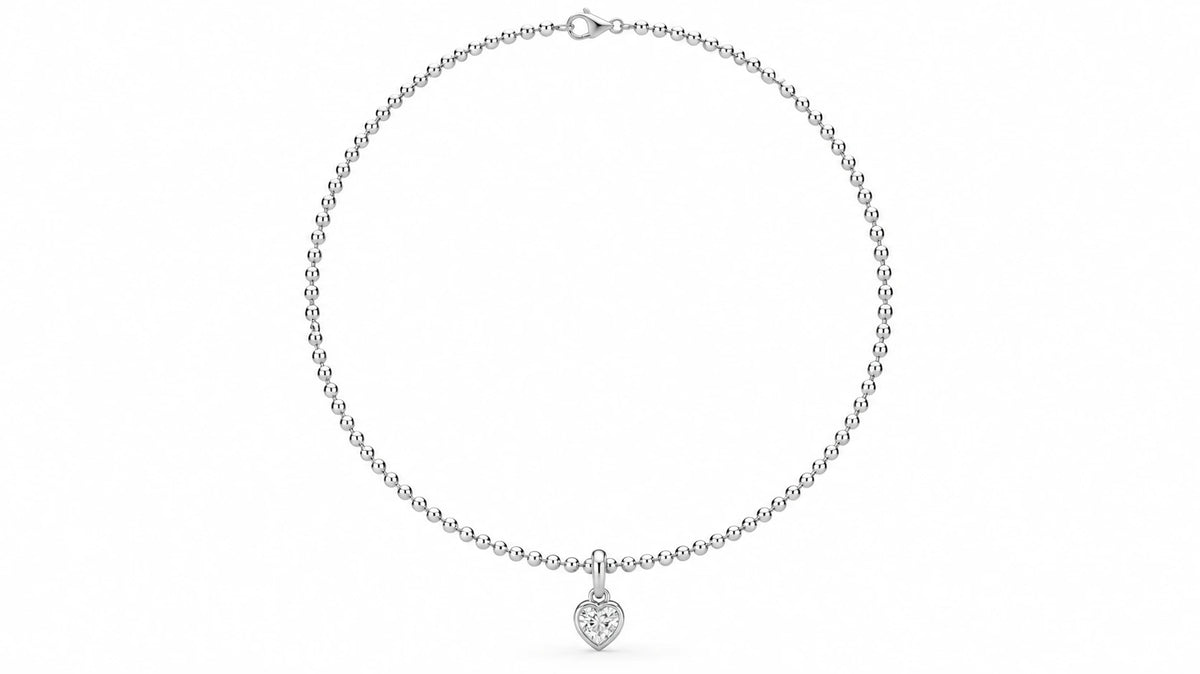 1 CTW Heart Cut Diamond Solitaire Pendant Necklace White Gold Full Chain