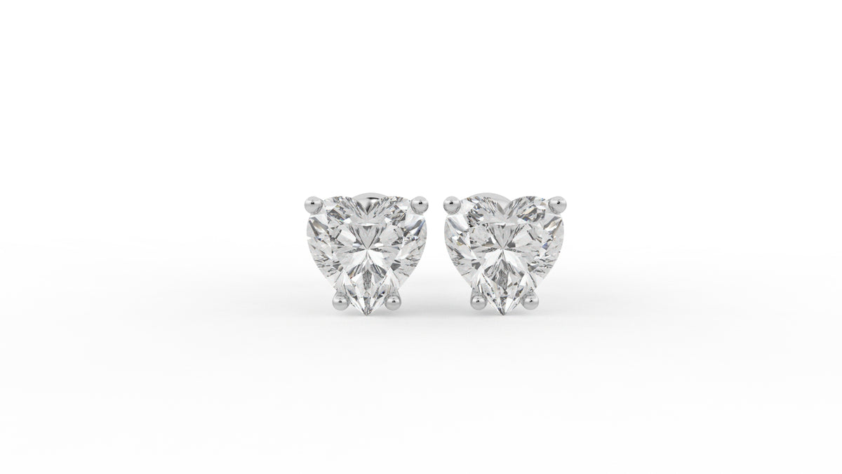 3.00 CTW Heart-Shaped Diamond Stud Earrings
