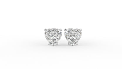 3.00 CTW Heart-Shaped Diamond Stud Earrings