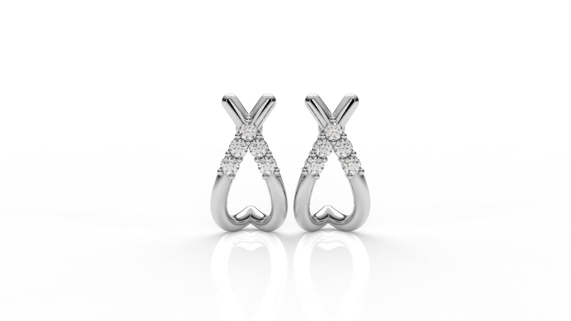 Silver earrings with small diamonds GLAM NYC