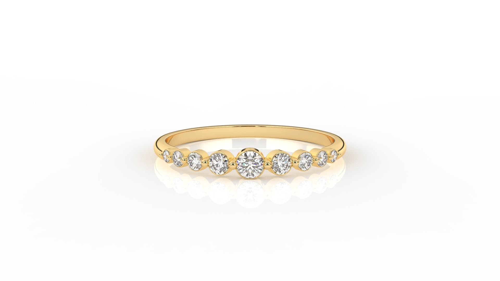 Gold ring with small diamonds GLAM NYC