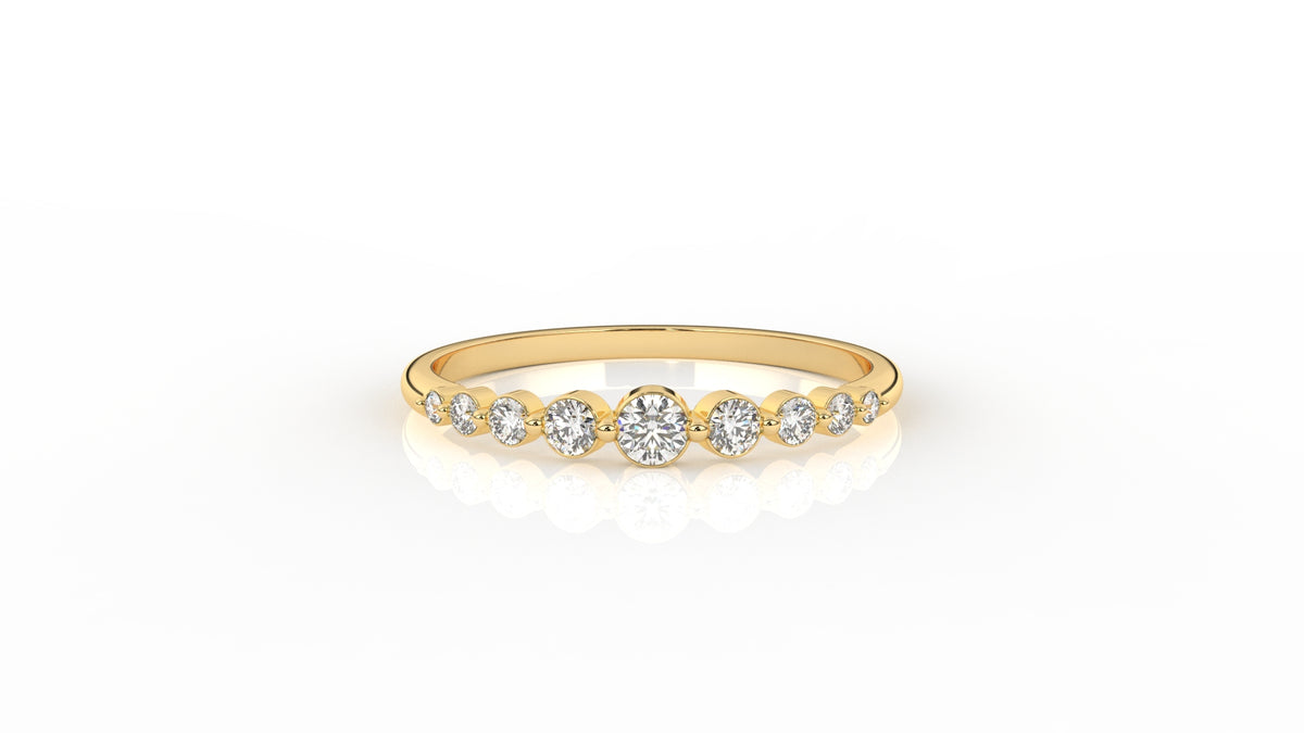 Gold ring with small diamonds GLAM NYC