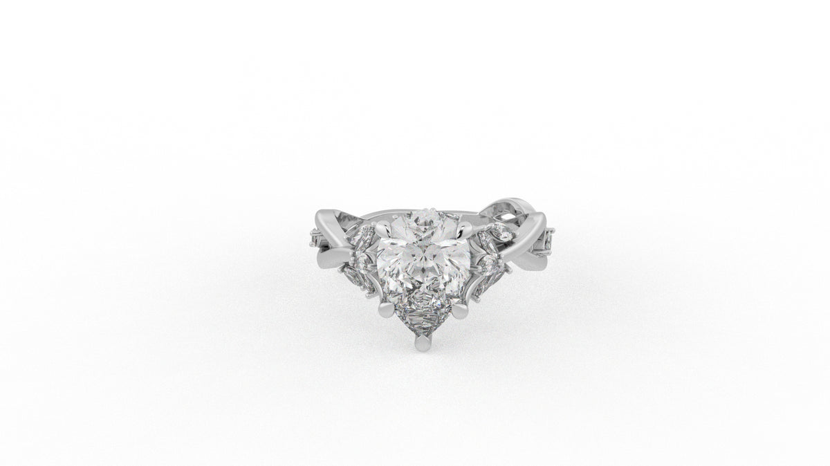 1.98 CTW Pear Cut Diamond Three Stone Engagement Ring