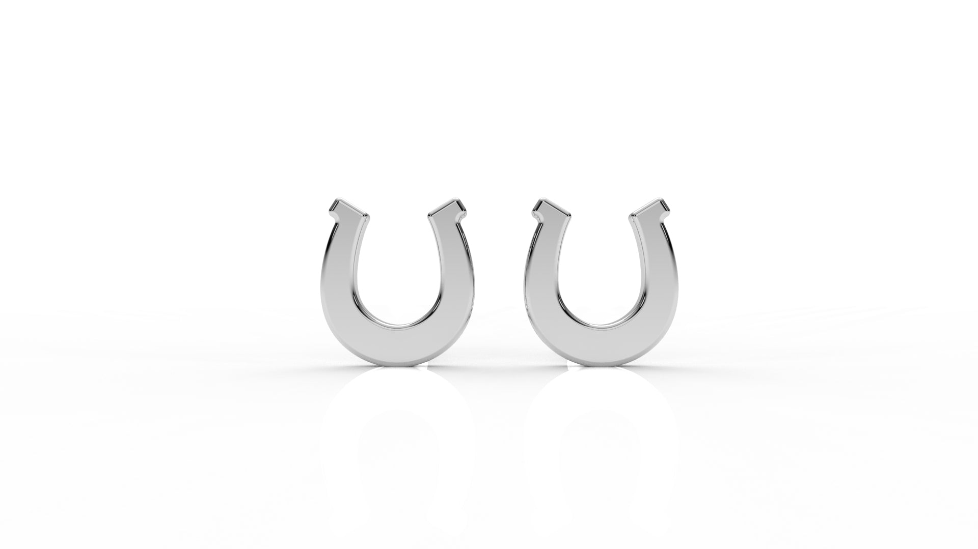 Silver horseshoe-shaped earrings GLAM NYC