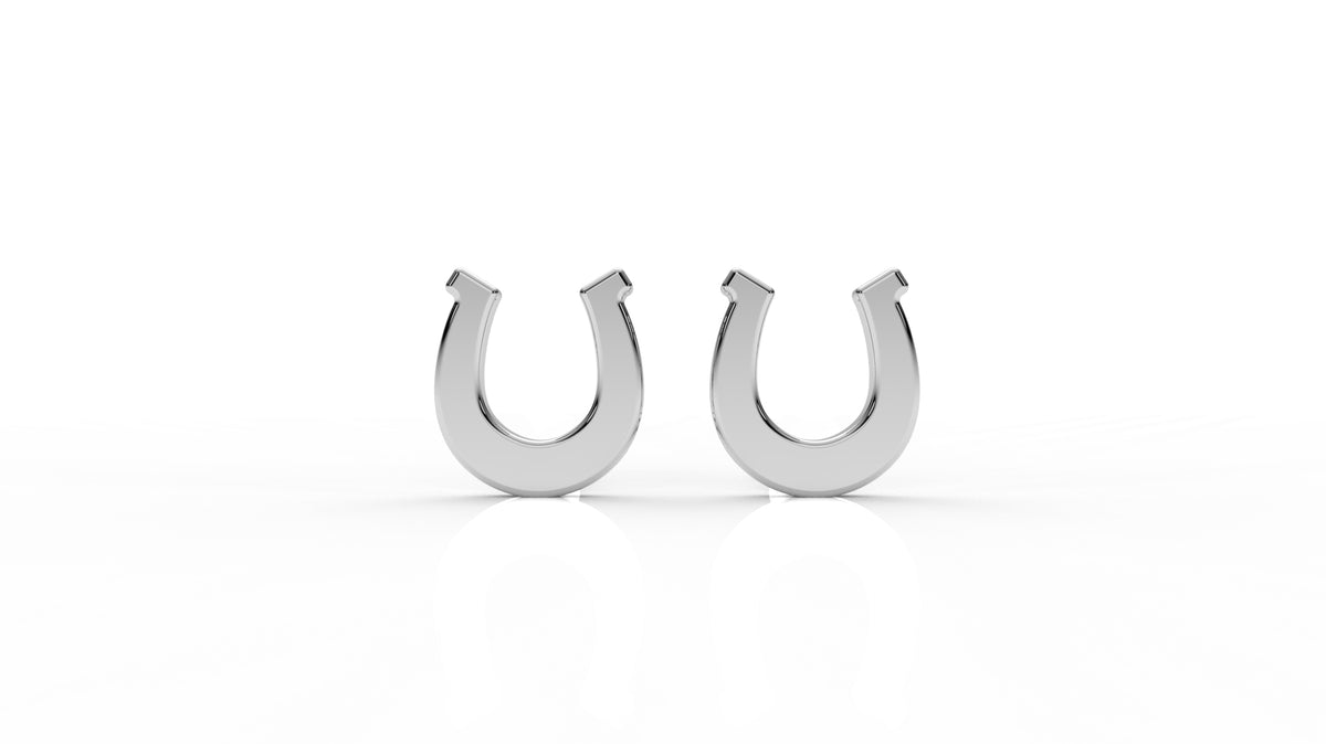 Silver horseshoe-shaped earrings GLAM NYC