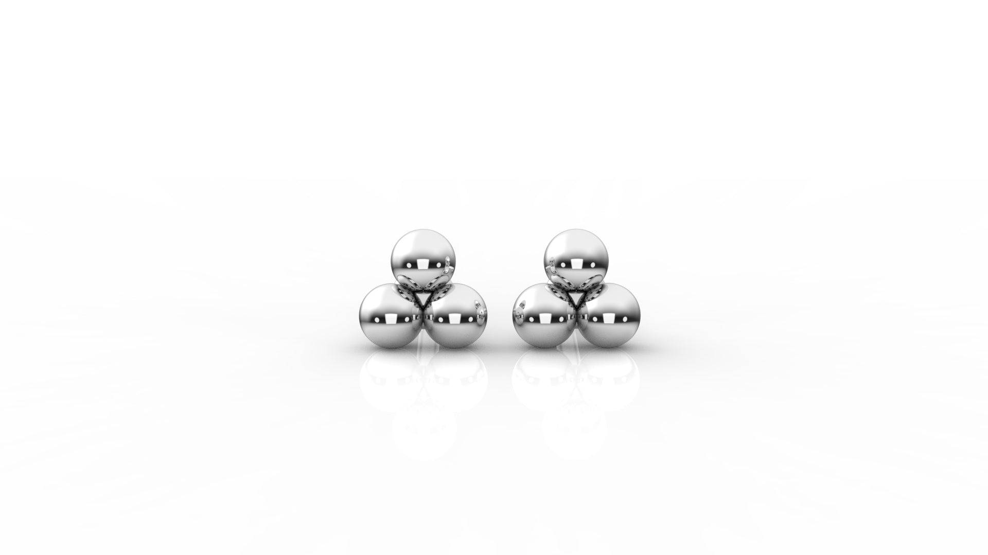 Silver sphere earrings GLAM NYC