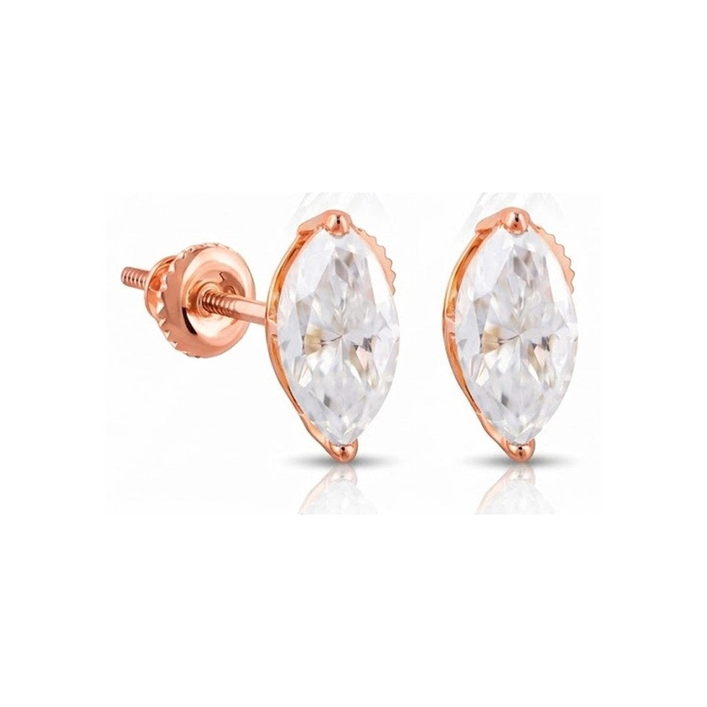 Rose Gold diamond earrings GLAM NYC