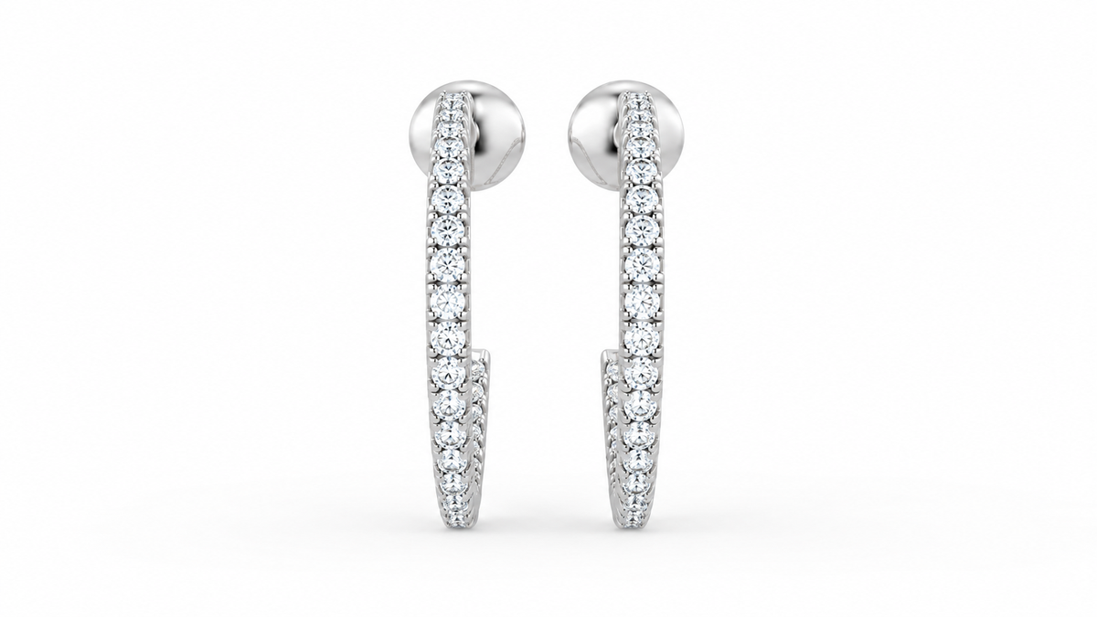 0.41 CTW Diamond Inside-Out Hoop Earrings