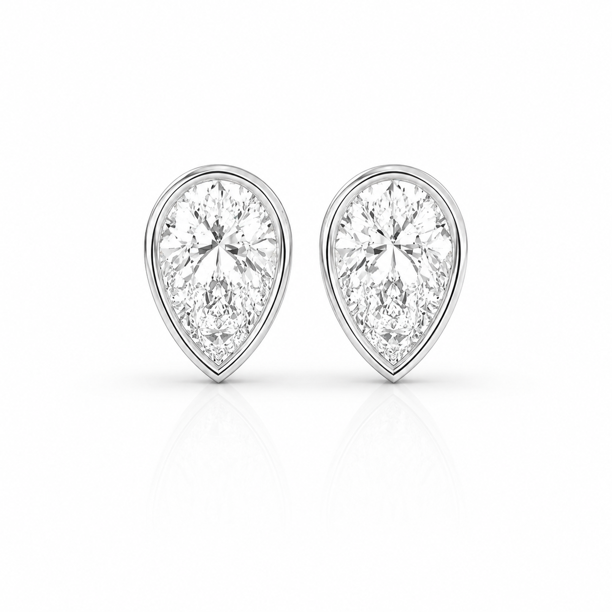 2.00 CTW Pear Shaped Diamond Stud Earrings