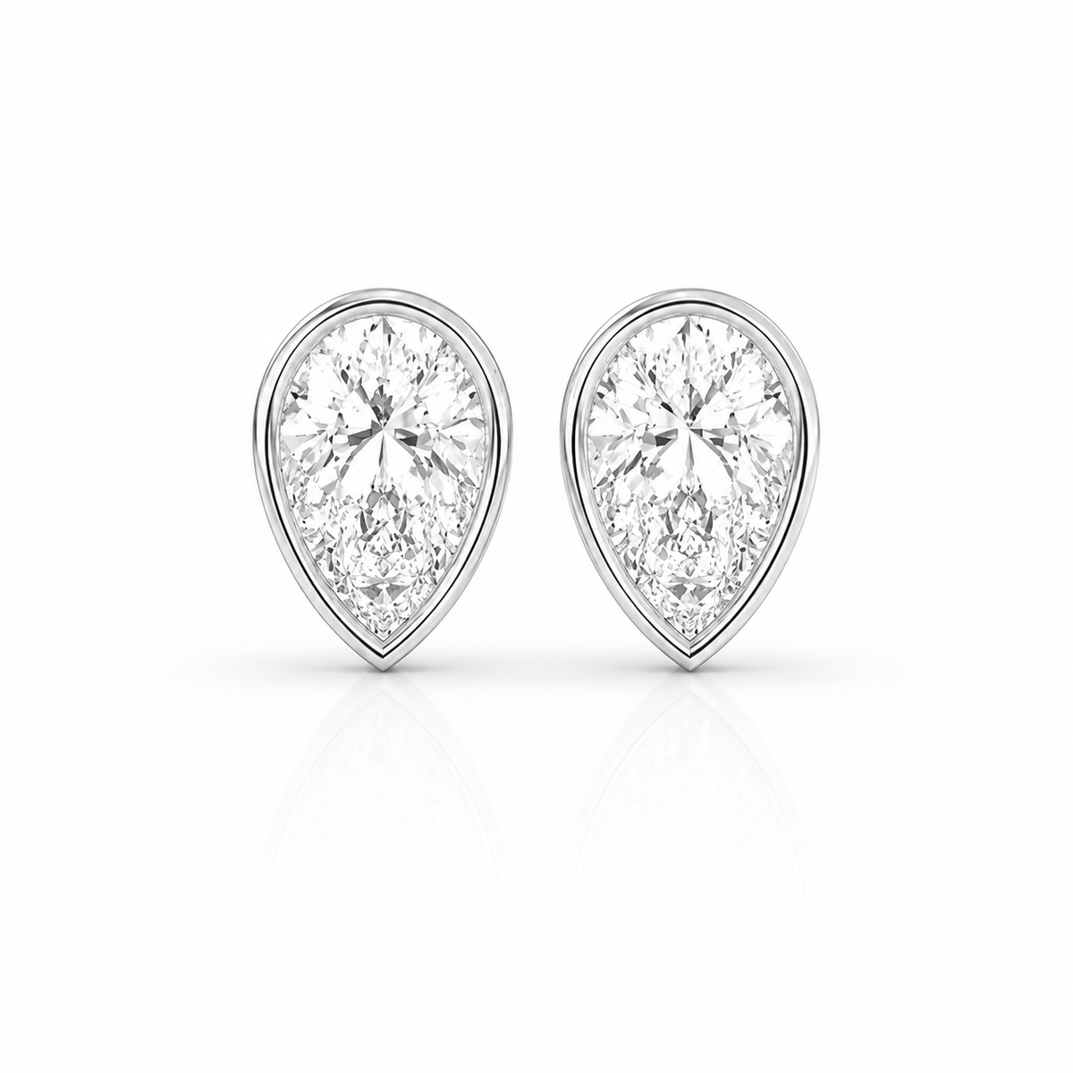 2.00 CTW Pear Shaped Diamond Stud Earrings