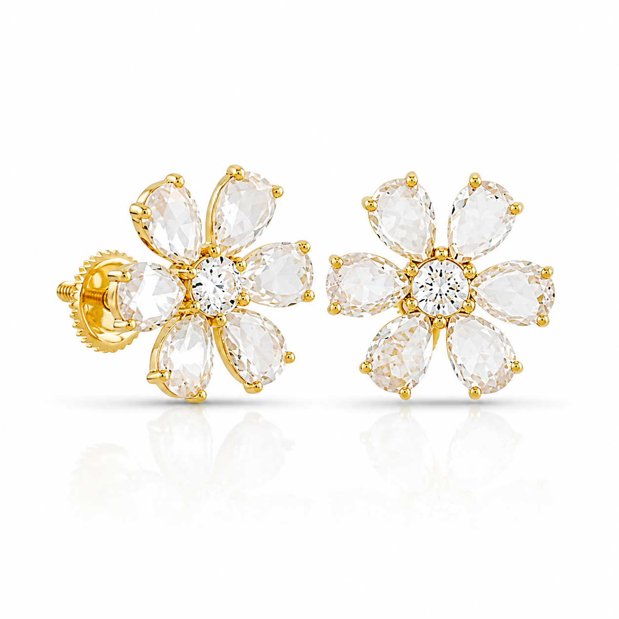 2.35 CTW Diamond Flower Stud Earrings_1