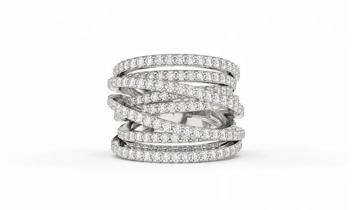 2.45-ctw-multi-row-diamond-crossover-statement-ring-white-gold-front-view
