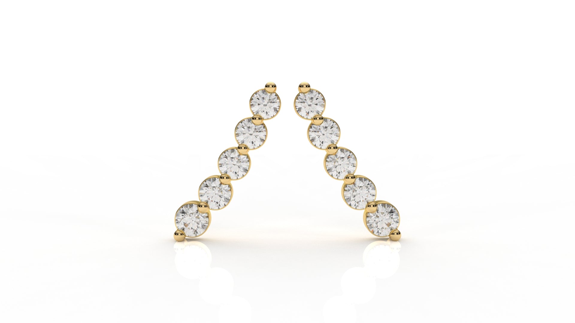 Gold earrings with small diamonds GLAM NYC