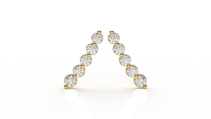 Gold earrings with small diamonds GLAM NYC