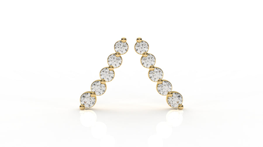 Gold earrings with small diamonds GLAM NYC
