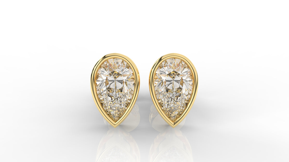 2.00 CTW Pear Shaped Diamond Stud Earrings