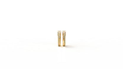 Gold hoop earrings with diamonds GLAM NYC