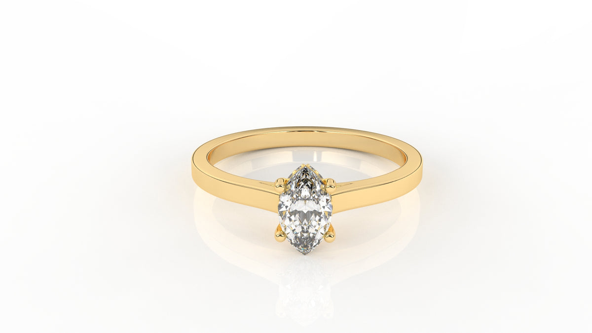 Gold ring with a diamond GLAM NYC
