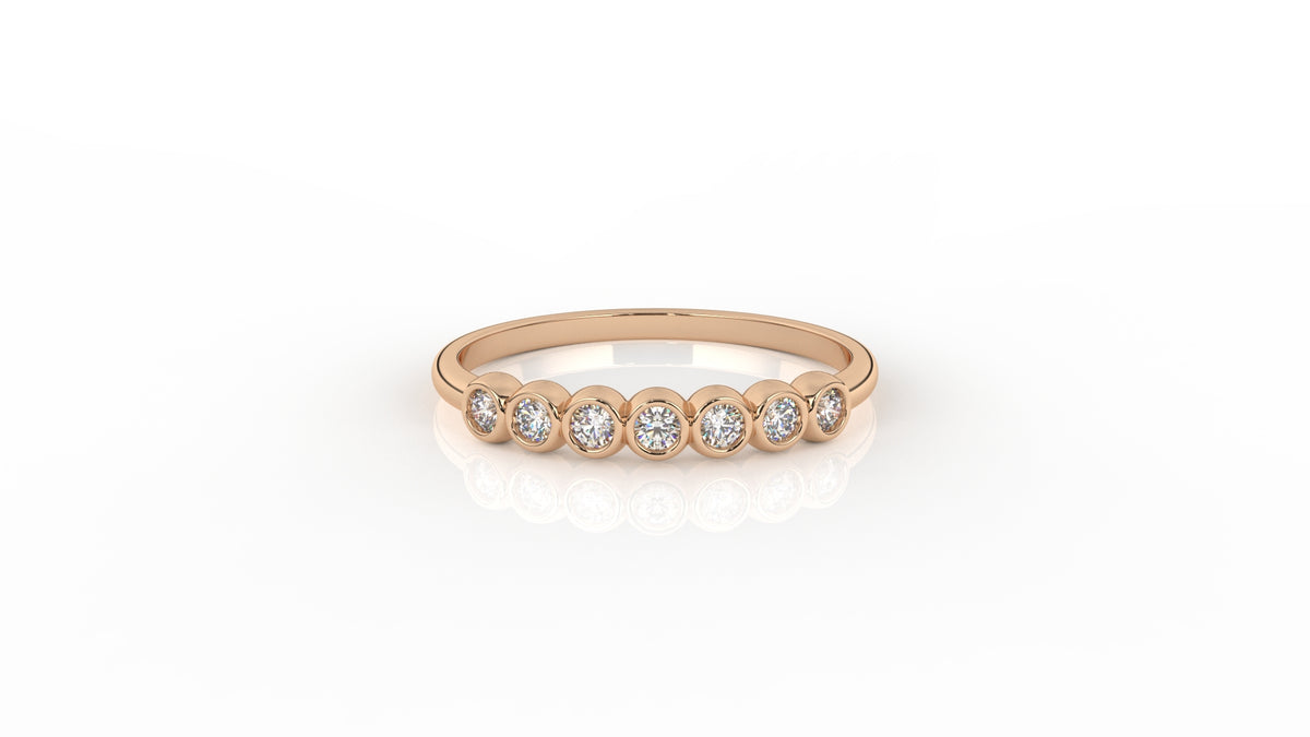 Rose gold ring with small diamonds GLAM NYC
