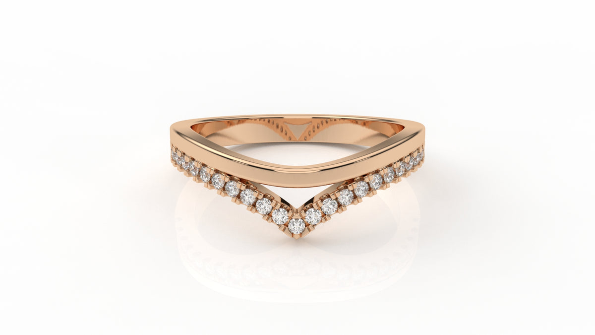 Rose gold ring with diamond accents GLAM NYC