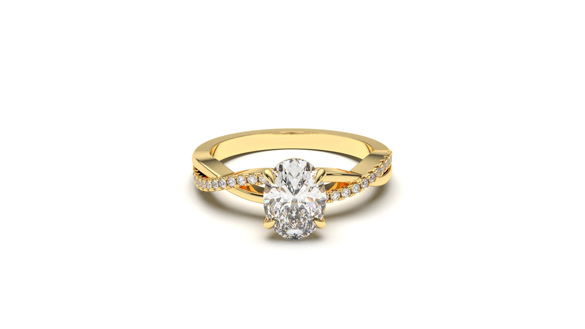1.125 CTW Oval Diamond Split Shank Engagement Ring
