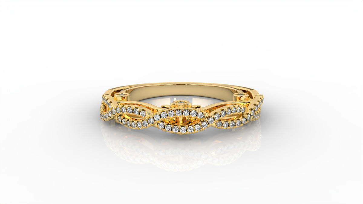 Gold ring with diamond accents GLAM NYC