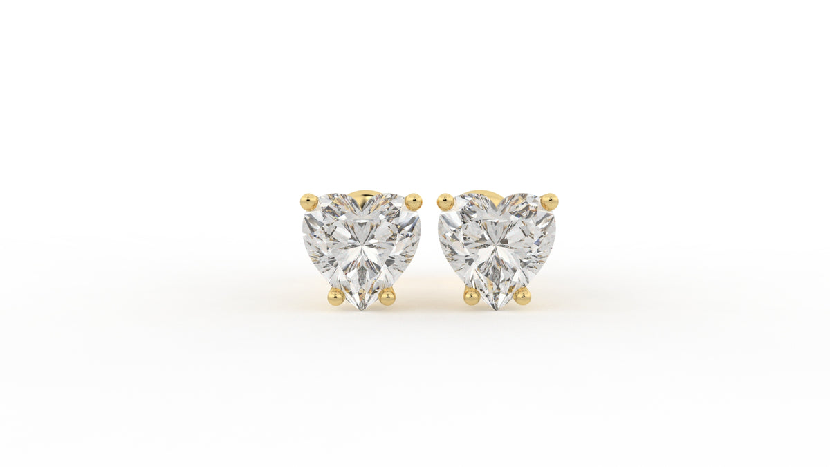 3.00 CTW Heart-Shaped Diamond Stud Earrings