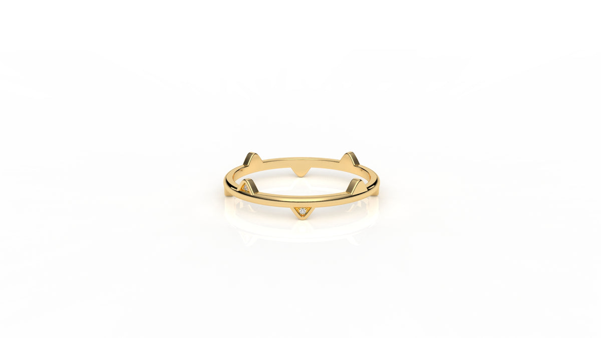 Gold ring with a small diamonds GLAM NYC