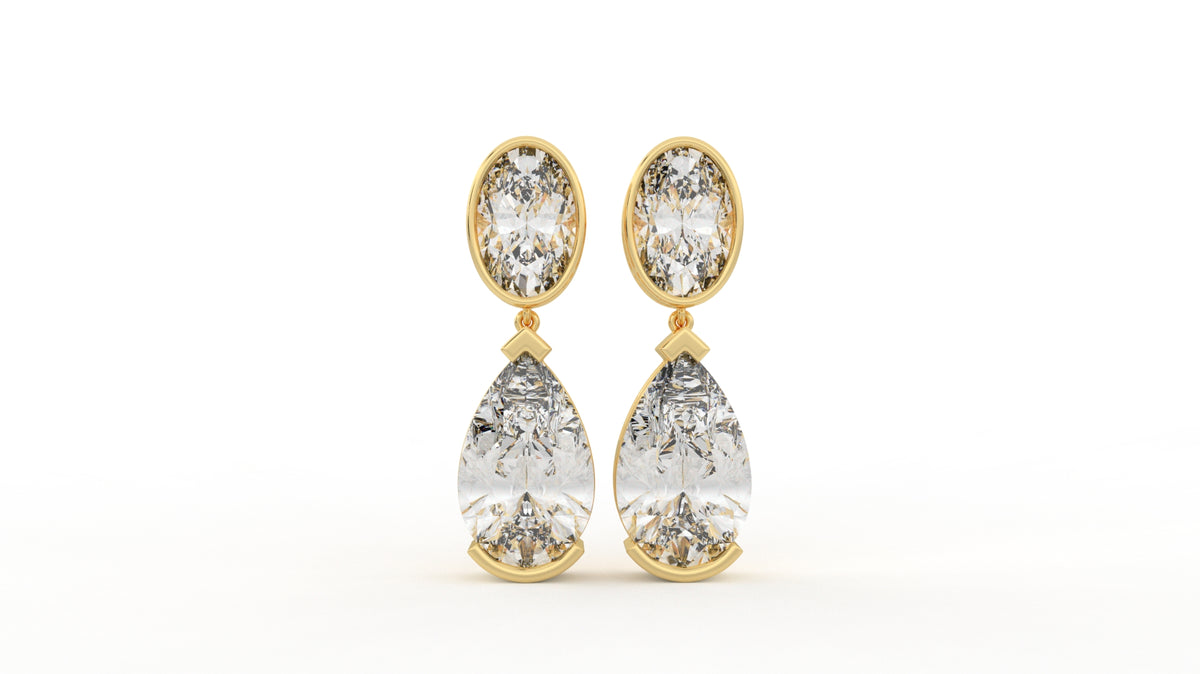 14 CTW Pear Diamond Drop Earrings