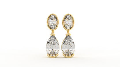 14 CTW Pear Diamond Drop Earrings