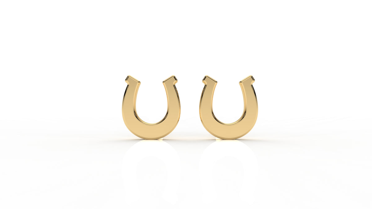 Gold horseshoe-shaped earrings GLAM NYC