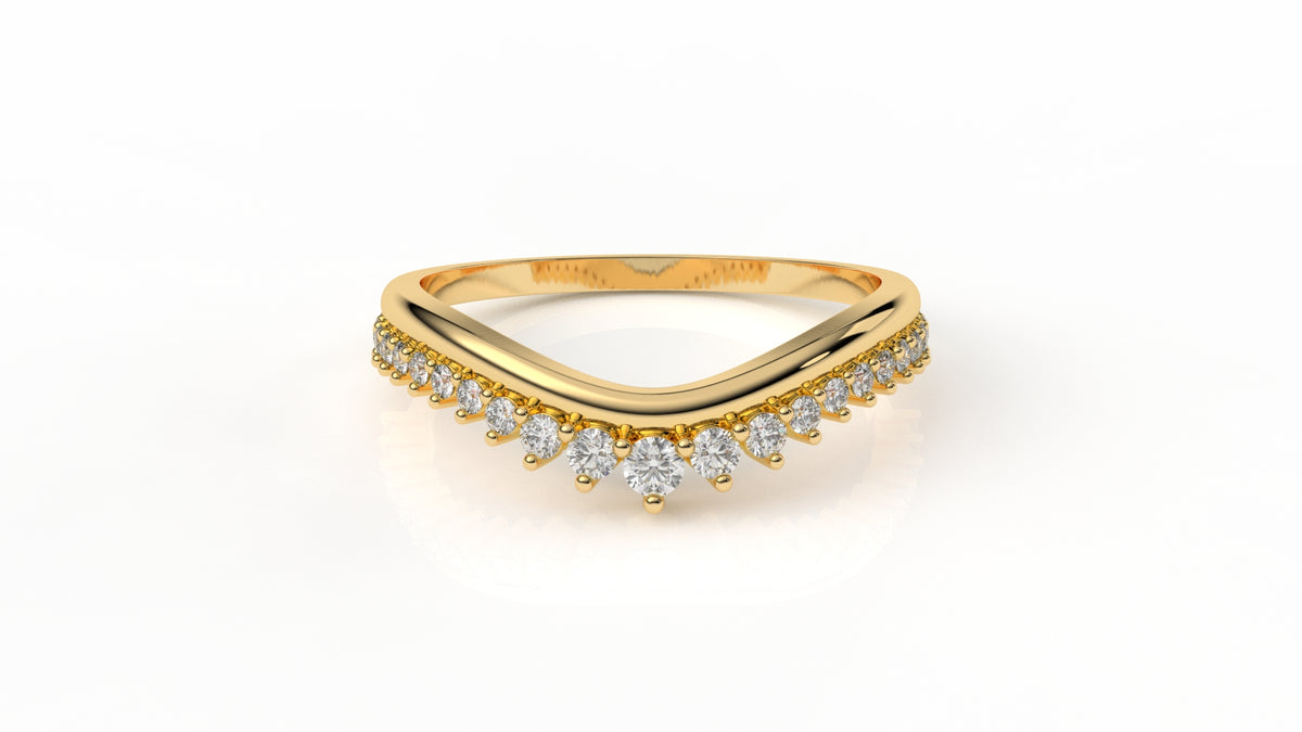 Gold ring with small diamonds GLAM NYC