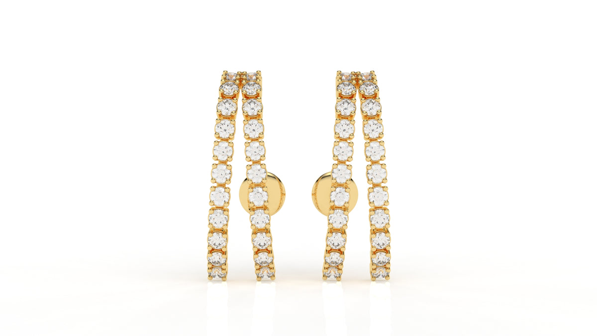 1.67 CTW Lab-Grown Diamond Hoop Earrings