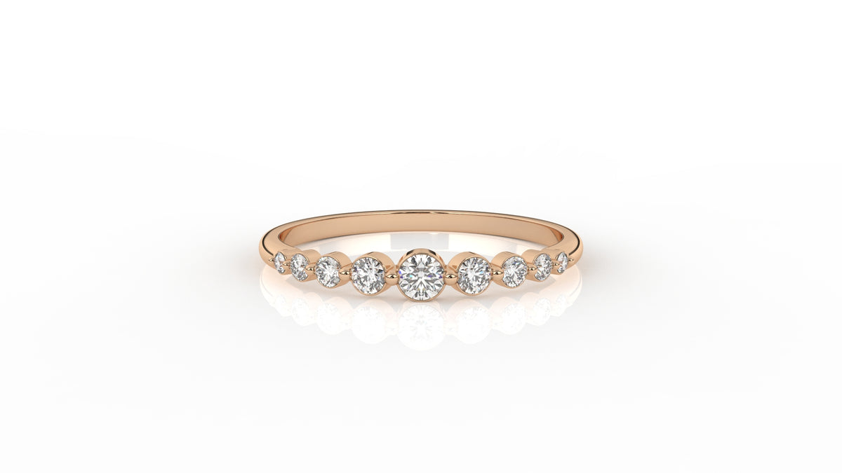 Rose gold ring with small diamonds GLAM NYC