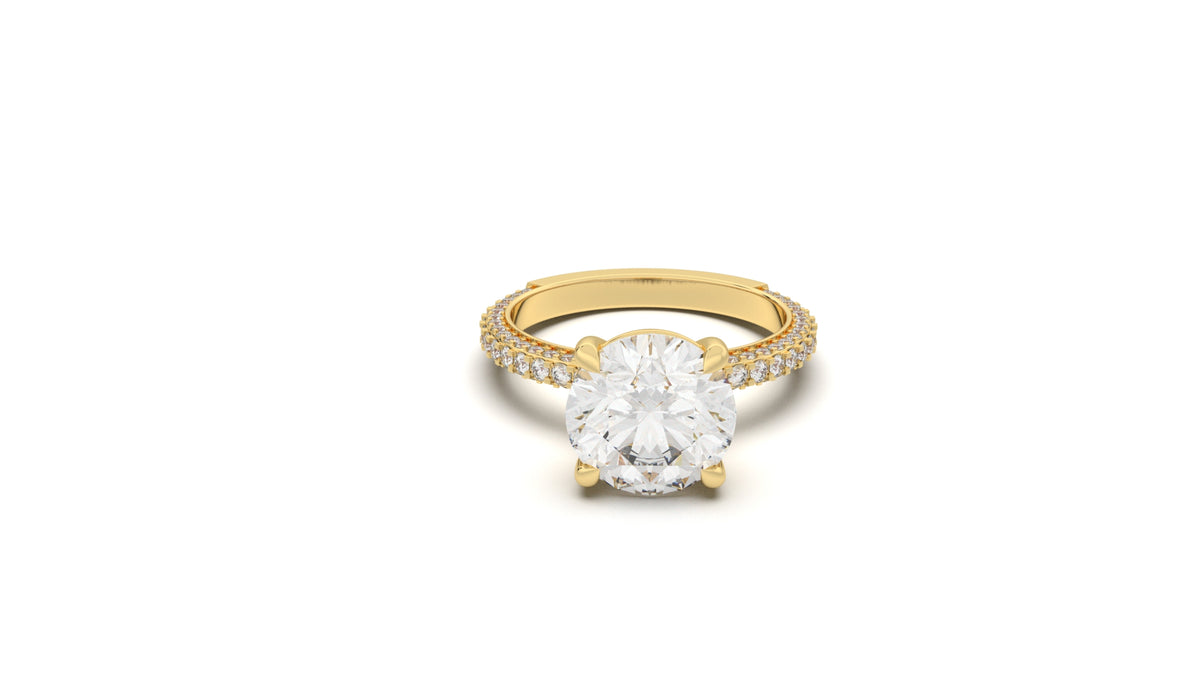 3.76 CTW Oval Diamond Pavé Engagement Ring