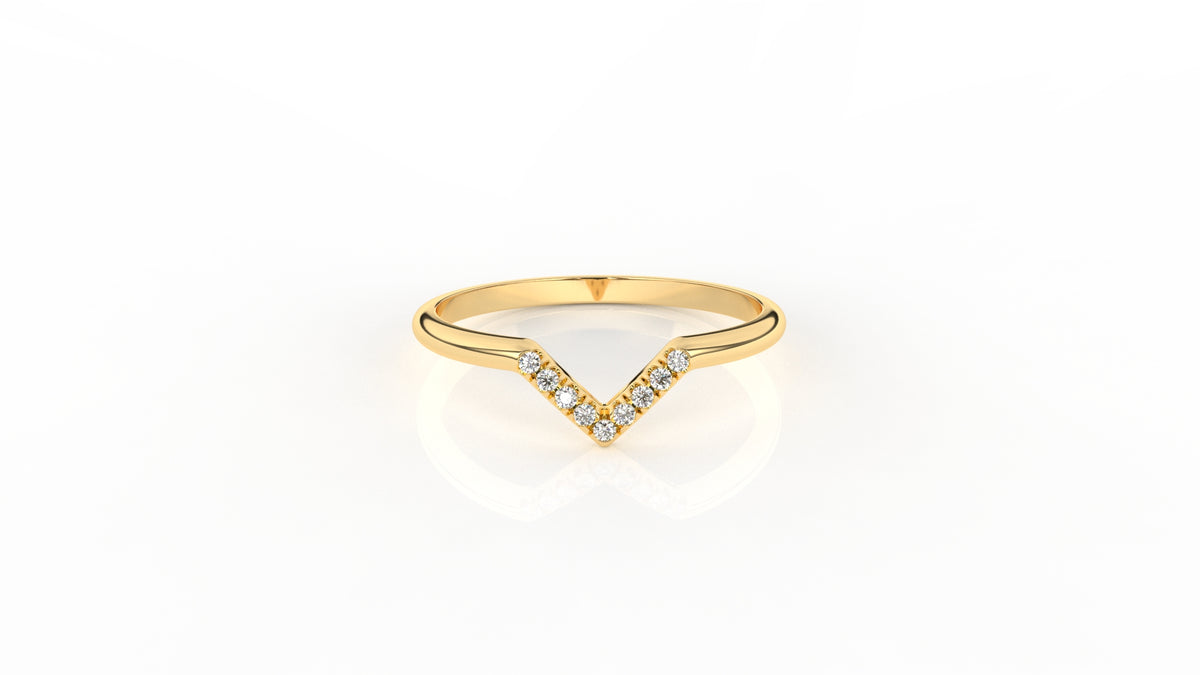 Gold ring with diamond accents GLAM NYC